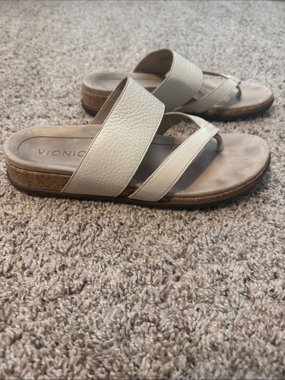 Vionic Cream Leather Slide Sandals - Picture 5 of 5